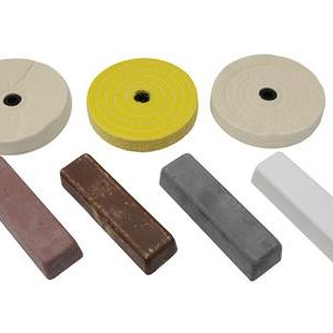 METAL AND PLASTIC BUFFING AND POLISHING KIT - FOR USE WITH 6" BENCH GRINDER
