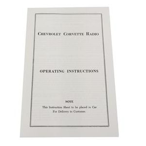 1953-1957 RADIO INSTRUCTION SHEET