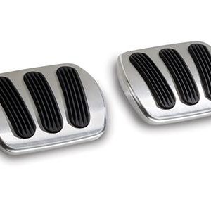 1958-1962 BRUSHED BILLET / RUBBER CLUTCH & BRAKE PEDAL PADS (ND)