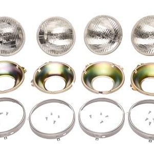 60-63E T3 HEADLIGHT BULB AND MOUNTING SET - CORRECT REPRODUCTION