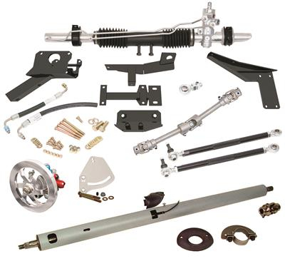 56-62 STEEROIDS RACK & PINION POWER STEERING CONVERSION WITH STEERING COLUMN