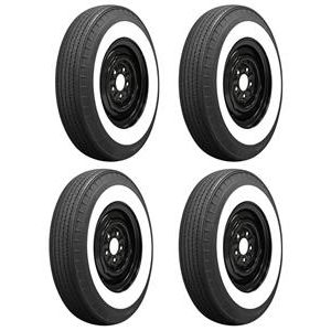 1953-1962 2-11/16?WHITEWALL FIRESTONE 670X15 TIRES WITH WHEELS MOUNTED