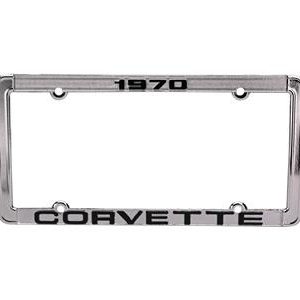 1968-1982 CHROME LICENSE PLATE FRAME/BEZEL WITH CAR YEAR