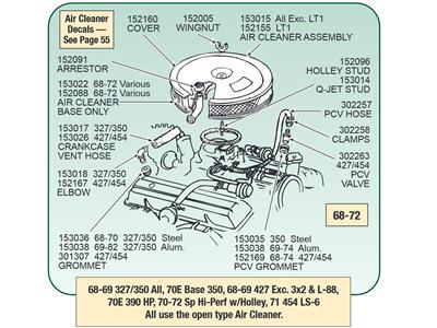 1966-1972 427 & LT1 AIR CLEANER ASSEMBLY OPEN TYPE - Image 3