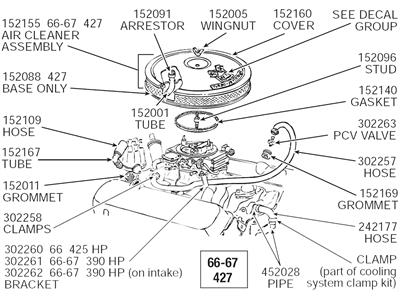 1966-1972 427 & LT1 AIR CLEANER ASSEMBLY OPEN TYPE - Image 4