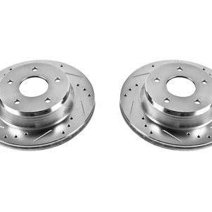 84-87 FRONT BRAKE ROTORS - CROSS DRILLED AND SLOTTED - POWERSTOP