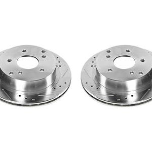 84-87 REAR BRAKE ROTORS - CROSS DRILLED AND SLOTTED - POWERSTOP