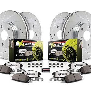 1988-1996 POWERSTOP Z26 CROSS DRILLED & SLOTTED BRAKE ROTORS KIT WITH BRAKE PADS