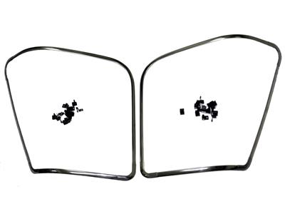 63 Coupe Rear Split Window Stainless Steel Molding Set With Clips - Image 2