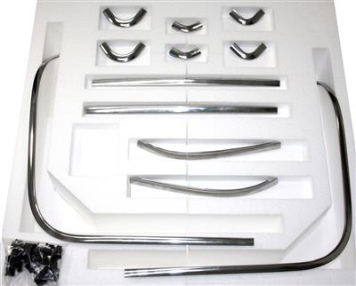 63 Coupe Rear Split Window Stainless Steel Molding Set With Clips - Image 3