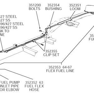 65-67 FUEL LINE - FUEL TANK TO PUMP WITH SPIRAL ARMOR 396/427
