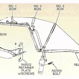 63-67 Soft Top / Convertible Top Bow - #2 Bow