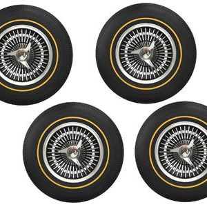 65-66 Wheels and Tires Package - Knock Off With BF Goodrich Gold Line (ND)