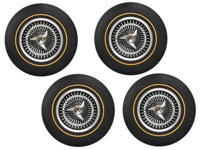 65-66 Wheels and Tires Package - Knock Off With BF Goodrich Gold Line (ND)